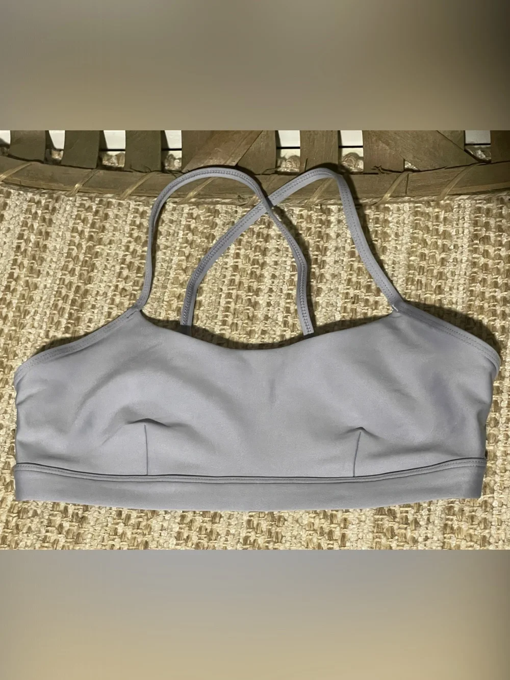 ALO Yoga Dove Gray Double-Strap Sports Bralette